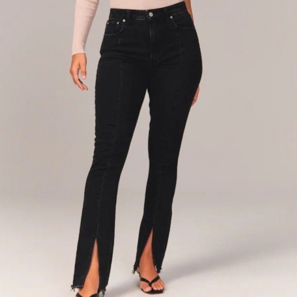 Abercrombie & Fitch Curve Love Slit Ankle Jeans